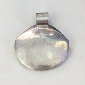 Signed Karen Cazel? Sterling Silver Modernist Sea Shell Pendant